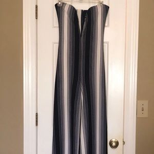 Blue and white stripe Fashion Nova Jumpsuit